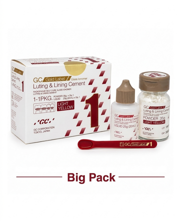 GC Gold Label 1 Luting & Lining Glass Ionomer Cement - Big Pack (35g Powder + 25g Liquid)